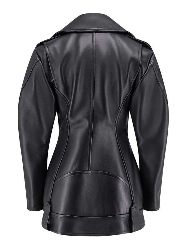 GIVENCHY: blazers online - Waisted Leather Jacket