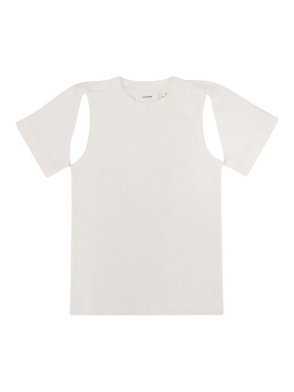 AXEL ARIGATO: t-shirts - Cotton T-Shirt With Cut Out Details