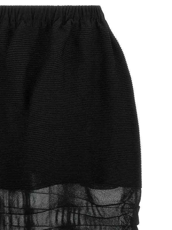 The Best Shops ISSEY MIYAKE: ニーレングススカート＆ミディ丈 - 膝丈/ミディスカート - 黒