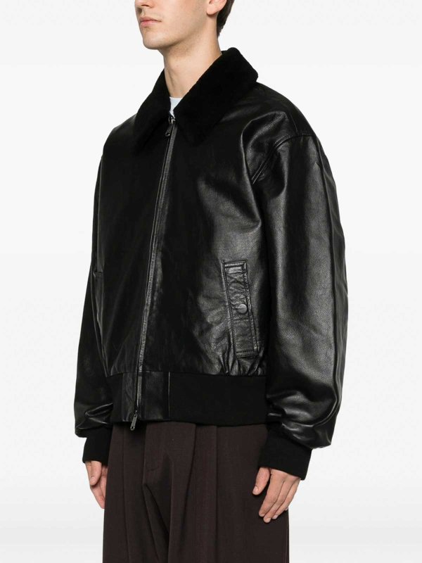 CALVIN KLEIN: レザーコート online - レザーコート - 黒