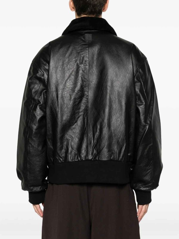 The Best Shops CALVIN KLEIN: レザーコート - レザーコート - 黒