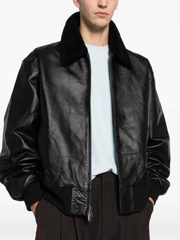 CALVIN KLEIN buy online レザーコート - 黒