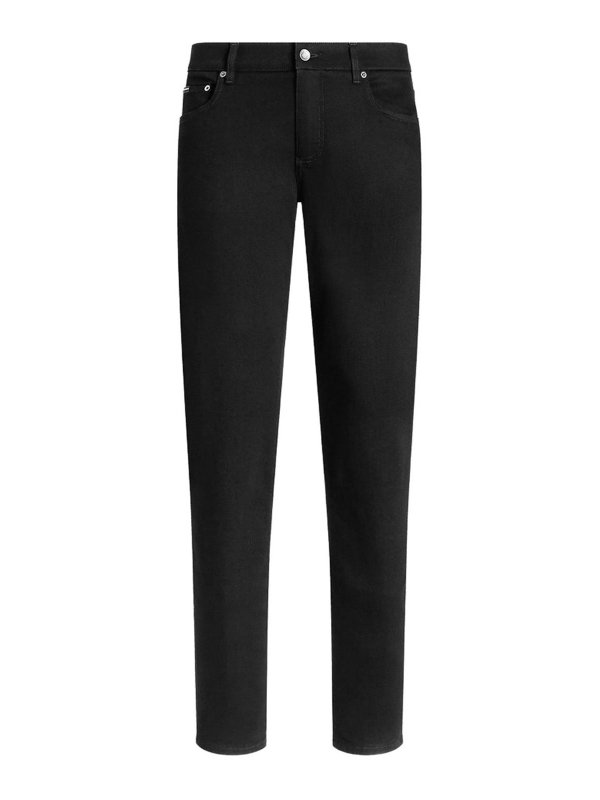 DOLCE & GABBANA: Jeans Rectos - Vaqueros Rectos - Negro