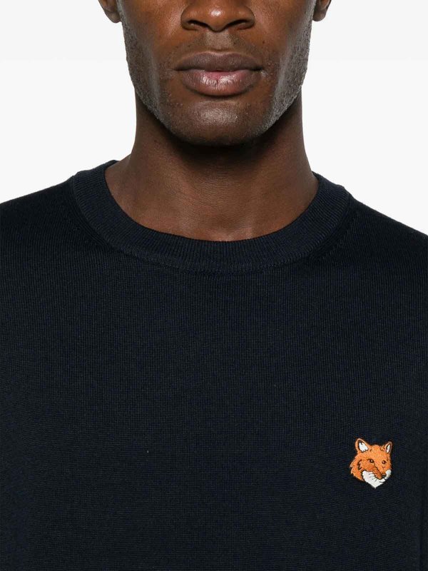 クルーネック - 黒 shop online: MAISON KITSUNÉ