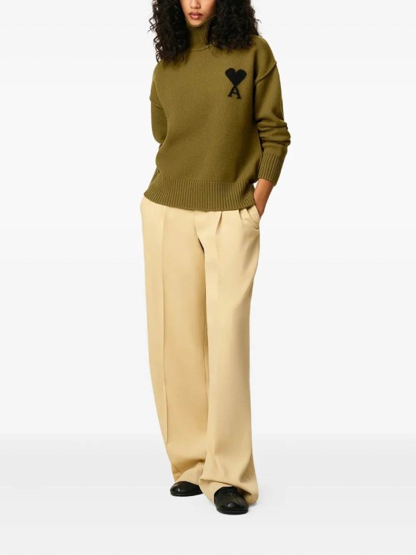 AMI PARIS: クルーネック online - クルーネック - ダークグリーン