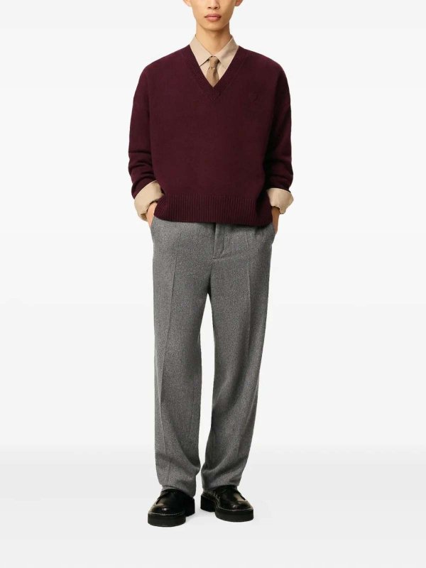 The Best Shops AMI PARIS: Strickpullover mit Rundhalsausschnitt - Rundhalspullover - Rot