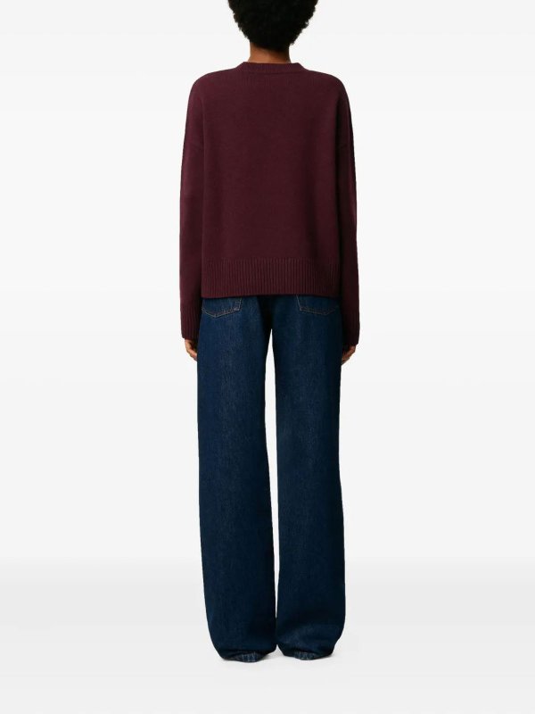 Rundhalspullover - Rot shop online: AMI PARIS