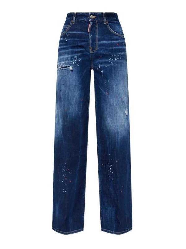 DSQUARED2: Jeans Rectos - Vaqueros Rectos - Azul Oscuro