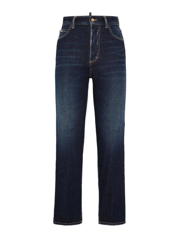 DSQUARED2: Jeans Rectos - Vaqueros Rectos - Azul Oscuro