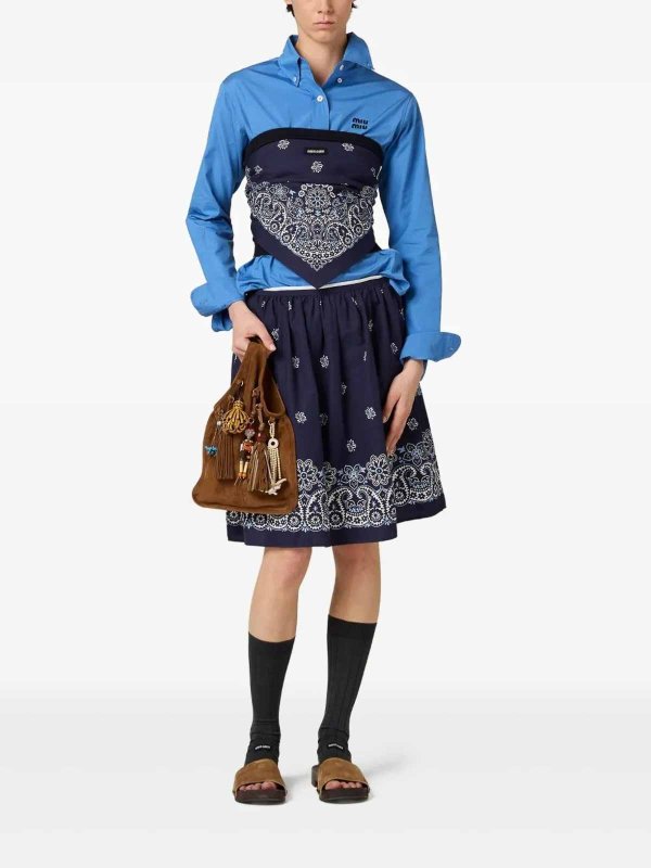 MIU MIU: Knee length skirts & Midi online - Flamed Poplin Skirts