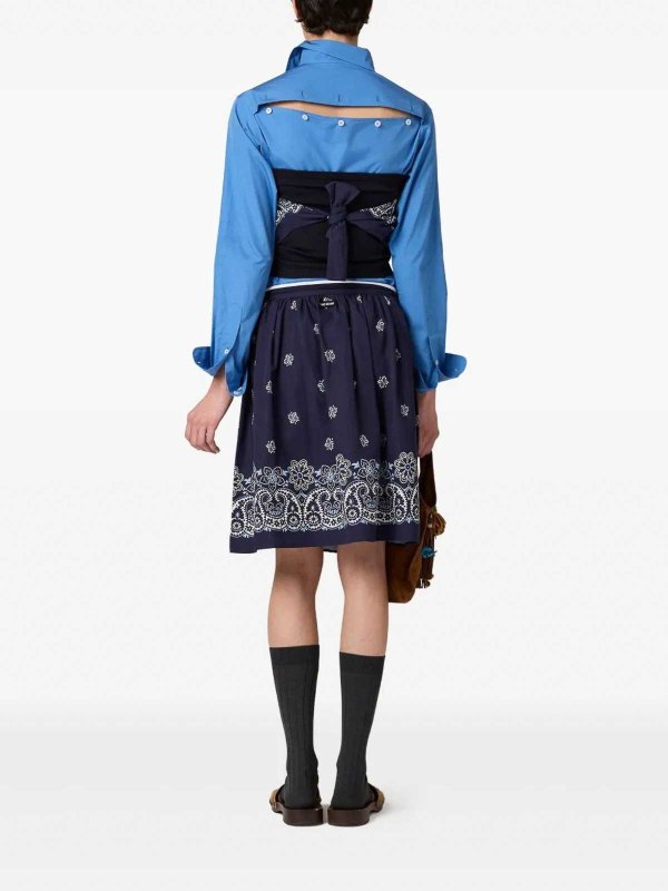 The Best Shops MIU MIU: Knee length skirts & Midi - Flamed Poplin Skirts