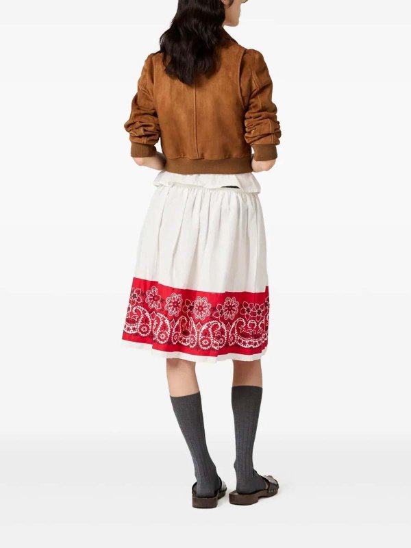 The Best Shops MIU MIU: Knee length skirts & Midi - Flamed Poplin+Band Skirts