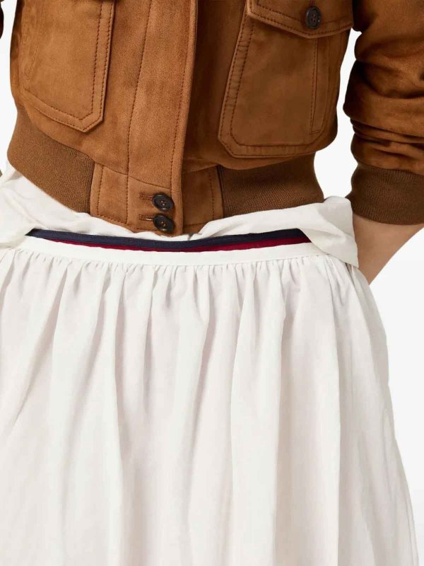 Flamed Poplin+Band Skirts shop online: MIU MIU