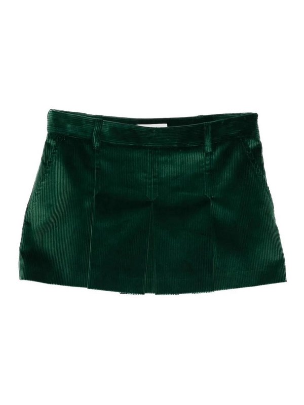 MIU MIU: Knee length skirts & Midi - Ribbed Velvet Skirts