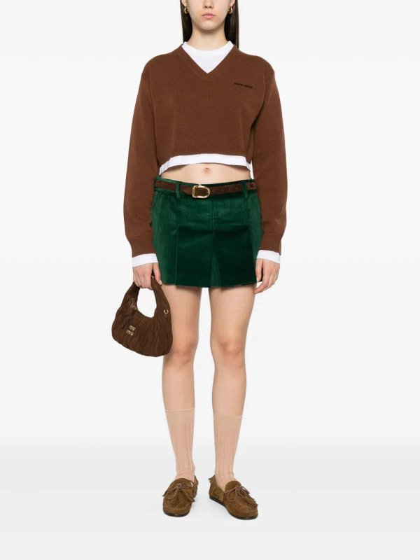 MIU MIU: Knee length skirts & Midi online - Ribbed Velvet Skirts