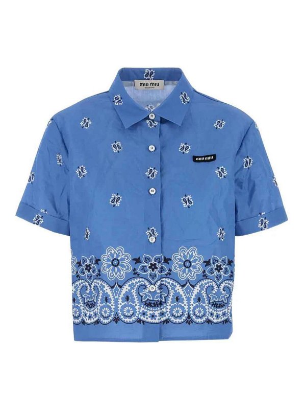 MIU MIU: shirts - Flamed Poplin Shirts