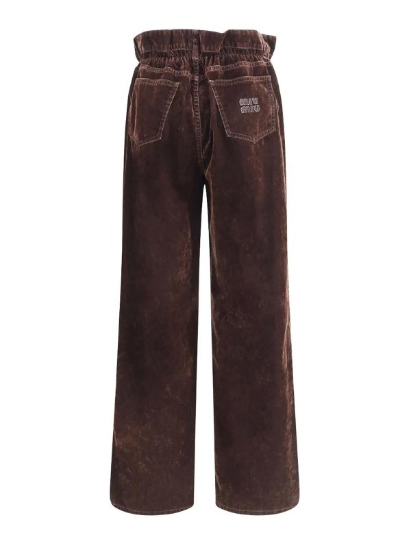 MIU MIU: casual trousers online - Pantaloni Velvet Chambray