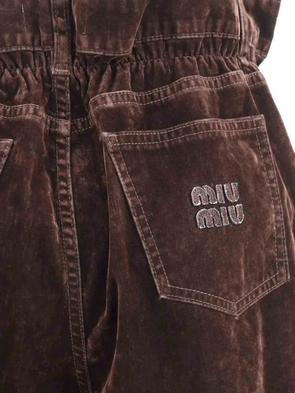 The Best Shops MIU MIU: casual trousers - Pantaloni Velvet Chambray