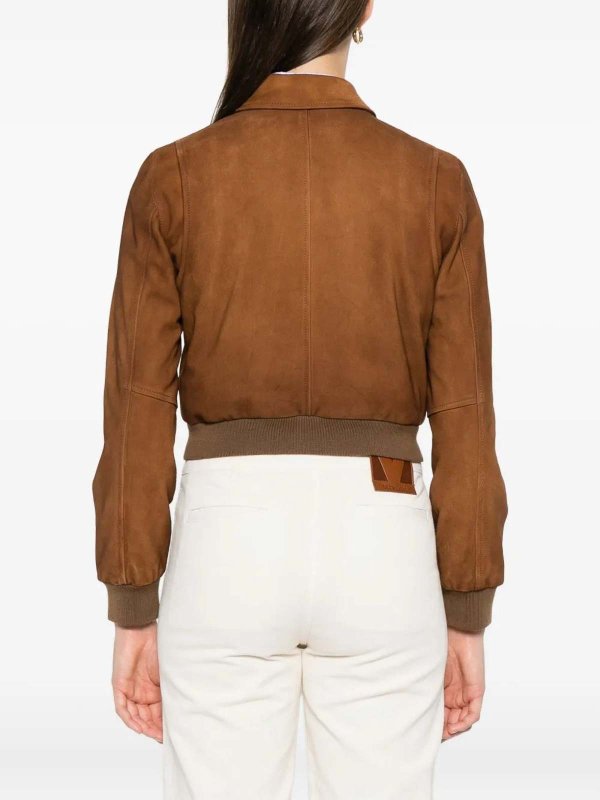 Leather jacket shop online: MIU MIU
