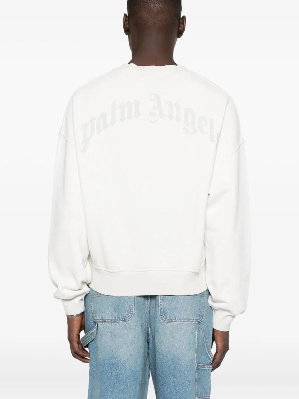 Curved Logo Loose Collar Crew Off White Replica 
online: Palm Angels