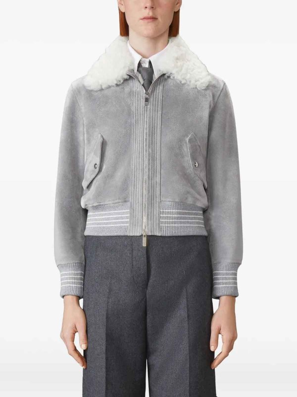 The Best Shops THOM BROWNE: leather coats - Leather coat
