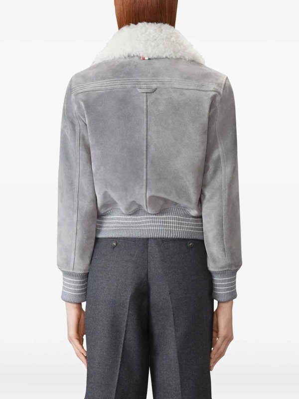 Leather coat shop online: THOM BROWNE