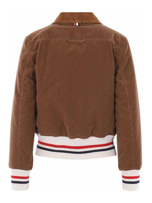 THOM BROWNE: casual jackets online - Down Filled Cropped Flight Jacket