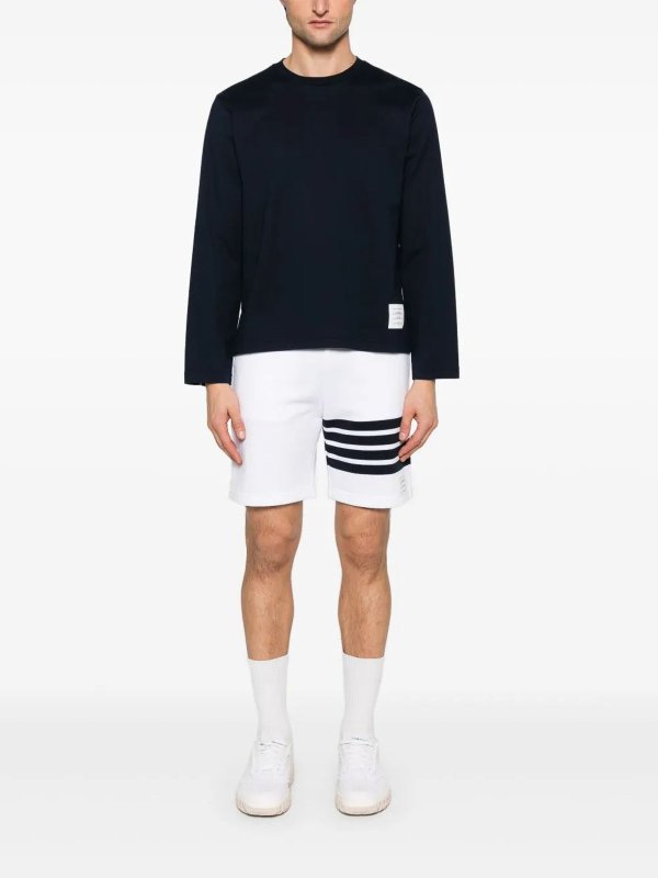 THOM BROWNE: Strickpullover mit Rundhalsausschnitt online - Rundhalspullover - Dunkelblau