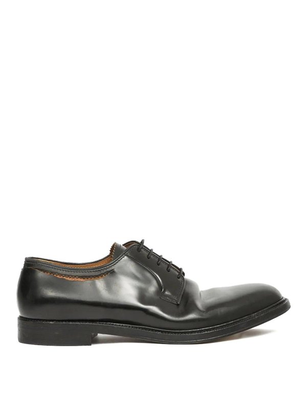 Maison Margiela: レースアップシューズ - 編み上げ靴 - 黒