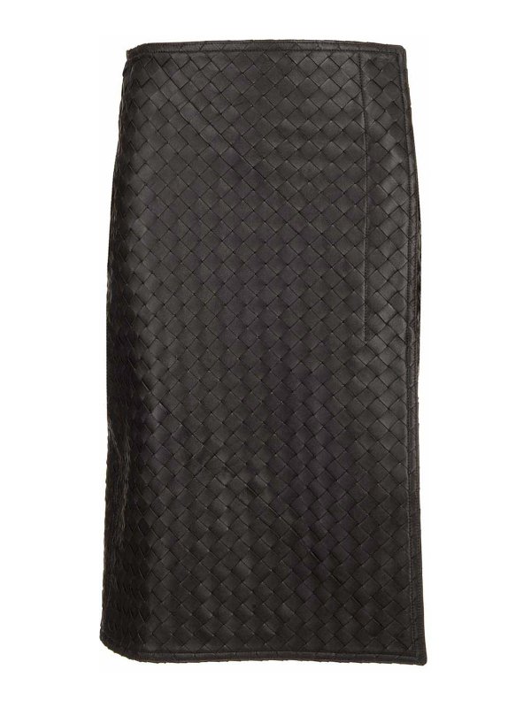 BOTTEGA VENETA: ニーレングススカート＆ミディ丈 - 膝丈/ミディスカート - ブラウン