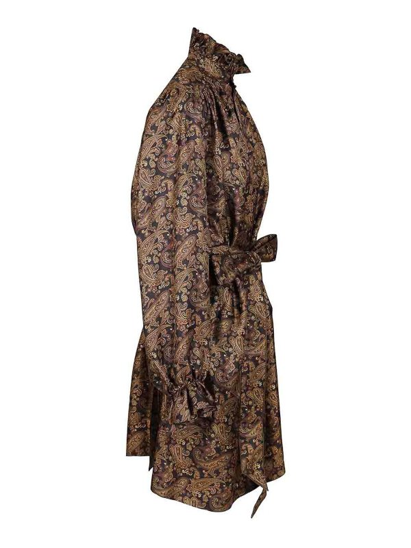 The Best Shops SAINT LAURENT: knee length dresses - Paisley Pattern Silk Twill Dress