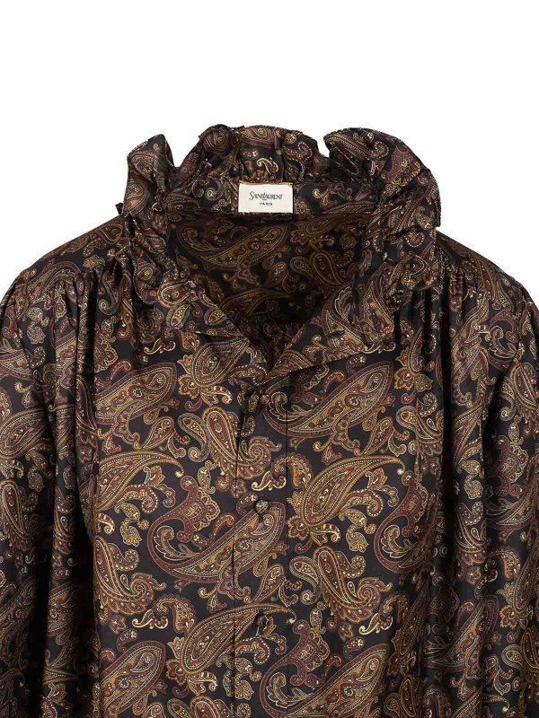 Paisley Pattern Silk Twill Dress shop online: SAINT LAURENT