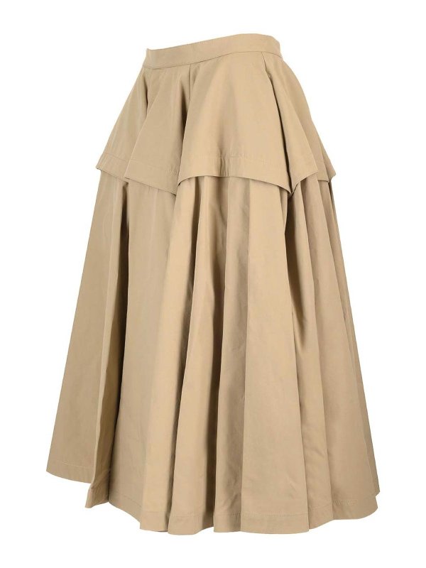 The Best Shops BOTTEGA VENETA: ニーレングススカート＆ミディ丈 - 膝丈/ミディスカート - ベージュ