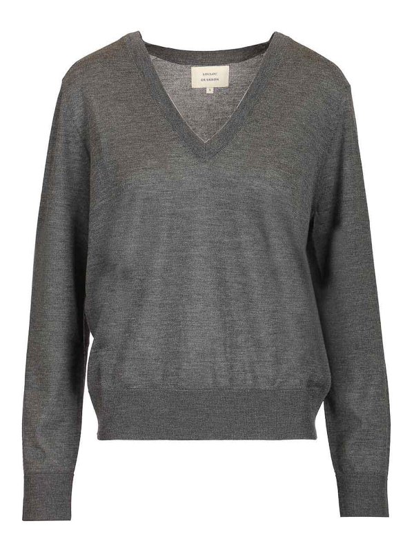 LOULOU STUDIO: クルーネック - クルーネック - グレー