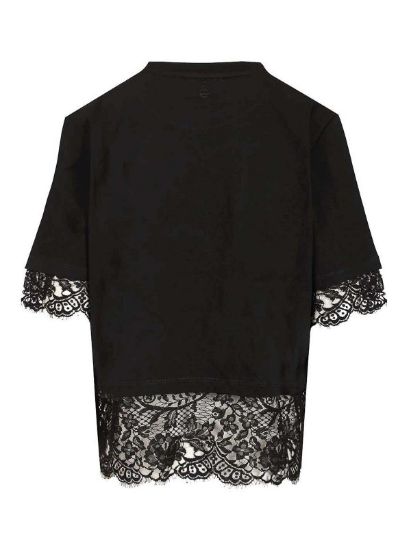 ALEXANDER MCQUEEN: t-shirts online - Cotton T-Shirt With Lace
