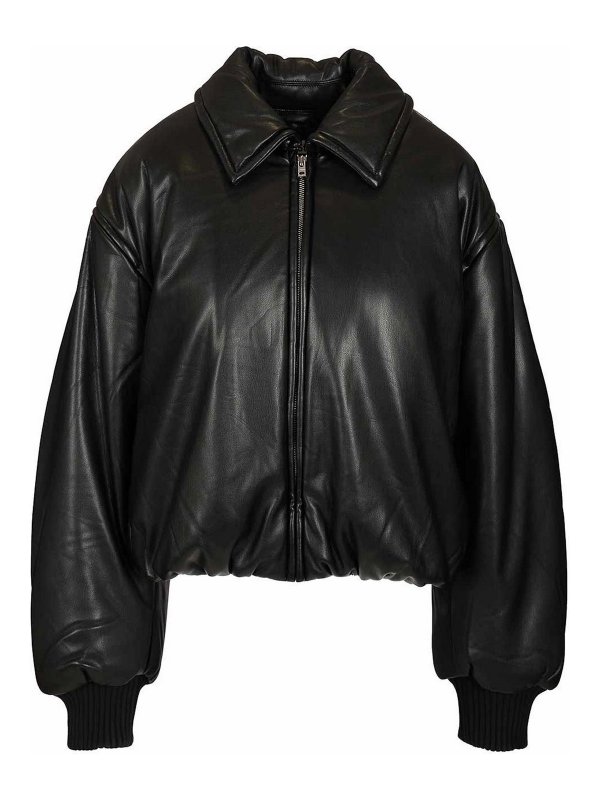Acne Studios: bombers - Bomber Jacket Crafted From Faux Leather