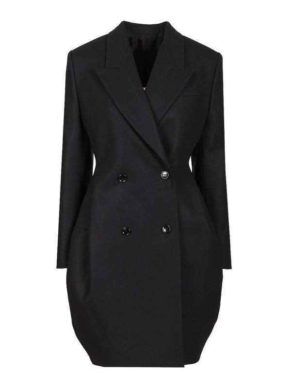 Alaïa: padded coats - Double-Breasted Rounded Coat