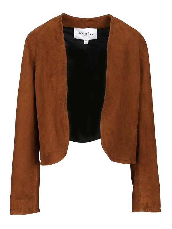 Alaïa: blazers - Short Suede Blazer