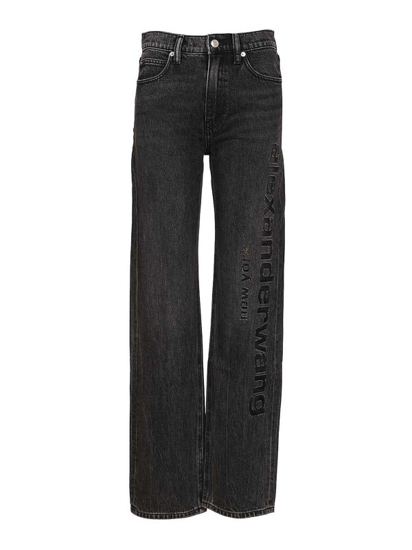 ALEXANDER WANG: Jeans Rectos - Vaqueros Rectos - Gris