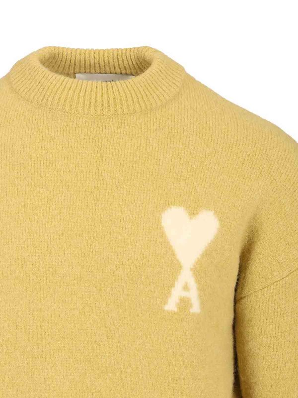 The Best Shops AMI PARIS: Strickpullover mit Rundhalsausschnitt - Rundhalspullover - Gelb