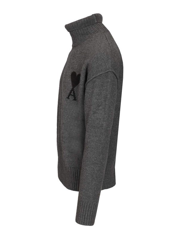 The Best Shops AMI PARIS: Strickpullover mit Rundhalsausschnitt - Rundhalspullover - Grau