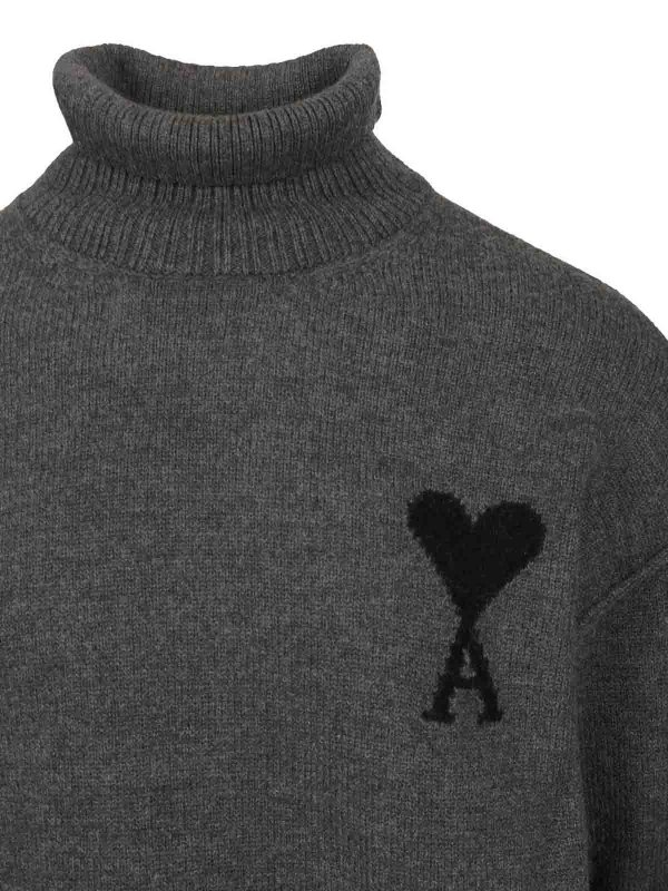 Rundhalspullover - Grau shop online: AMI PARIS