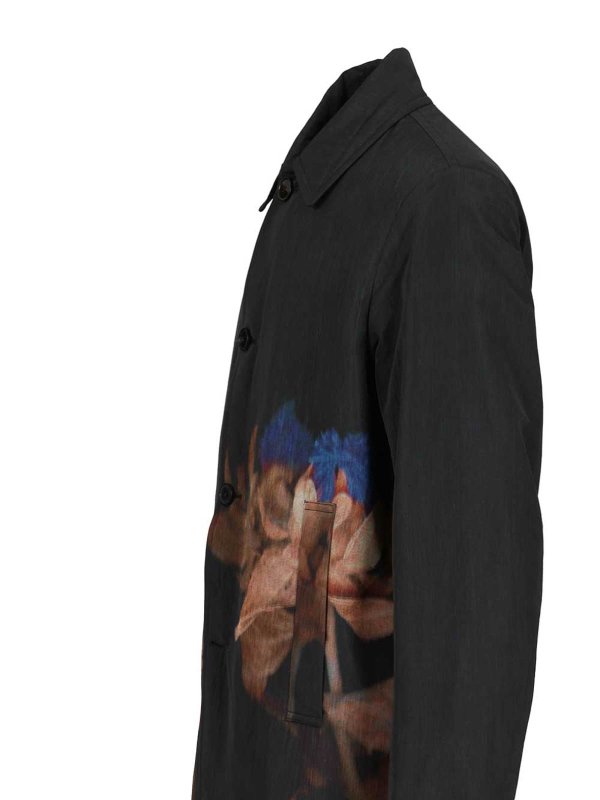 The Best Shops DRIES VAN NOTEN: knee length coats - Printed Wool-Blend Coat