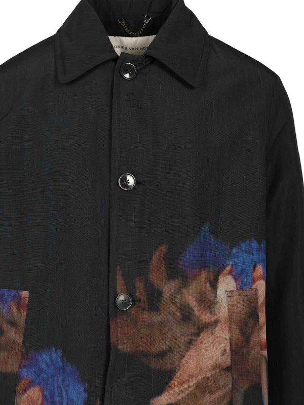 Printed Wool-Blend Coat shop online: DRIES VAN NOTEN