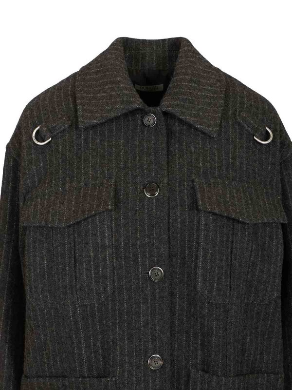 Pinstriped Wool Overshirt shop online: DURAZZI MILANO