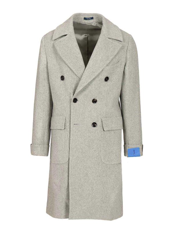 GUARINUCCI: knee length coats - Double-Breasted Wool Coat