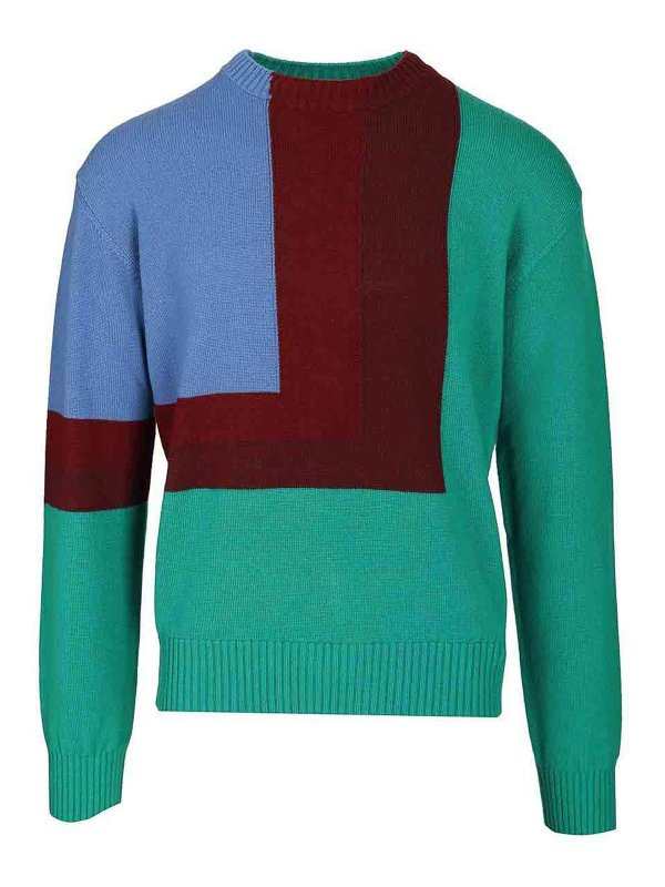 LOEWE: Strickpullover mit Rundhalsausschnitt - Rundhalspullover - Bunt