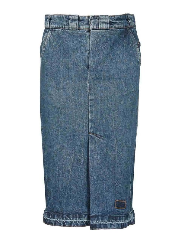 Maison Margiela: ロングシャツ - ロングスカート - ブルー