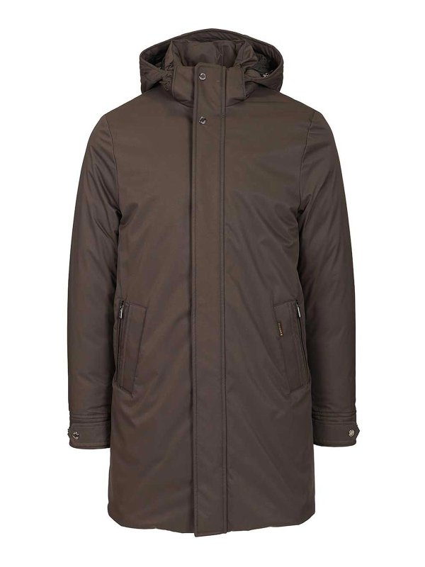 MOORER: padded jackets - Vermont-Ads Long Down Jacket