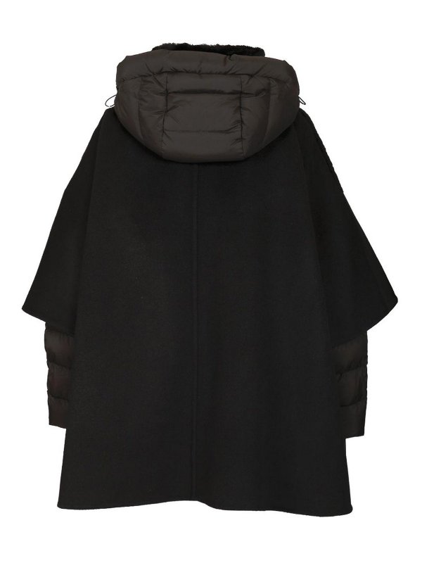 MOORER: padded coats online - Raja Shearling Cape